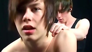 Skinny Euro twink jizzed on his cute face after anal fun